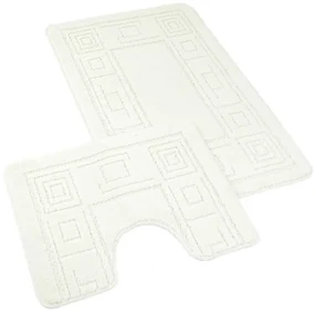 Kúpeľňová a WC predložka ornament smotanový 60x100+60x50cm