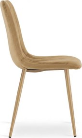 Béžová zamatová stolička LAVA CAMEL BEIGE