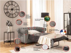 Sivá zamatová rozkladacia pohovka 148 cm York Blik – Ropez