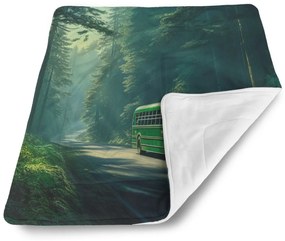 Sablio Deka pre bábätko Zelený autobus v lese - 80x100 cm