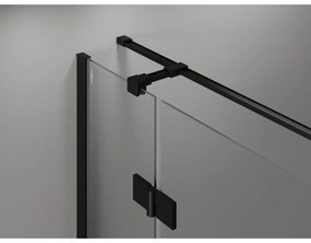 Mexen Mist H T, sprchový kút s výklopnými dverami ľavý 105 x 75 cm, číre sklo, čierna, 8A5T-105-075-70-00-L