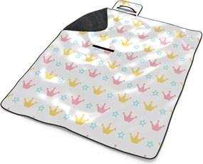 Sablio Plážová deka Ružové korunky na bielej : 200x140 cm