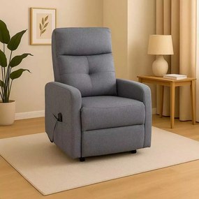 LuxuryForm DESIGN Elektricky polohovateľné televízne kreslo SEMIR - šedé