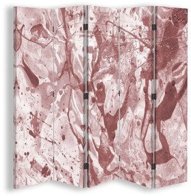 Ozdobný paraván Textura růžová - 180x170 cm, päťdielny, obojstranný paraván 360°