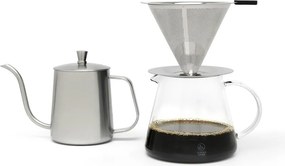Súprava na prekvapkávanú kávu z nehrdzavejúcej ocele v striebornej farbe 500 ml Slow Coffee – Leopold Vienna