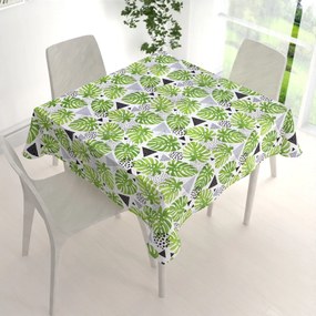 Biante Bavlnený štvorcový obrus Sandra SA-175 Zelené listy Monstera 40x40 cm