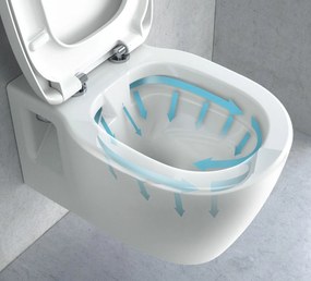 Rea Carter Rimless, závesné WC misa 490x370x325 mm + toaletné WC sedadlo, biela lesklá, REA-C1400