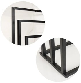 Erga Lonia, trojramenný vešiak na uteráky 41x22x85 cm, čierna matná, ERG-YKA-P.LONIA3-BLK