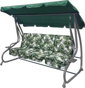 RAMIZ Veľká záhradná hojdačka so strieškou a vankúšmi 2x1 listy