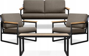 Sada záhradného nábytku stôl pohovka stoličky čierna/béžová Konsimo Tribo