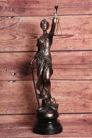 Socha spravodlivosti JUSTÍCIA 8839C - čierno-strieborná (58x11x14,2 cm)