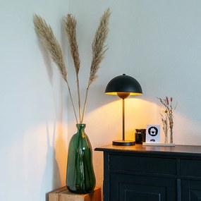 Retro stolná lampa čierna so zlatom - Magnax