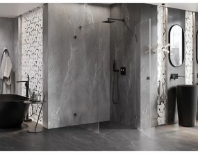 Mexen Lunar-B, výklopný sprchový kút pravý 90 x 90 cm, 8mm číre sklo, profil grafit brúsený, 832-090-090-66-00-P