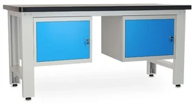 Dielenský stôl Solid MDF-11, 180 cm, 2 závesné boxy, čierna