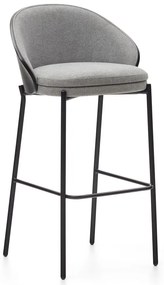 Čierna/sivá barová stolička (výška sedadla 77 cm) Eamy – Kave Home