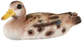 Záhradná figúrka z polyresínu Duck, 10x23,5 cm, hnedá
