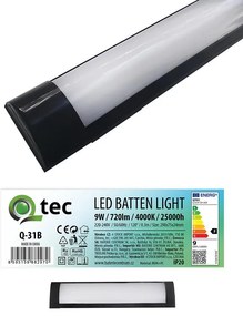 Lineárne svietidlo BATTEN LED čierne 9W Q-31B