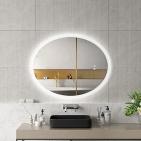 Erga Paola, oválne LED zrkadlo 80x100cm, 2645 lm, 3 farby svetla, predné a zadné osvetlenie, ERG-V01-302-1080-00
