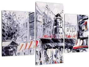 Obraz - Ulica v Paríži, olejomaľba (90x60 cm)