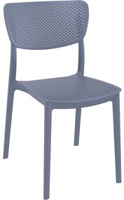 LUCY záhradná stolička bez podrúčok dark grey