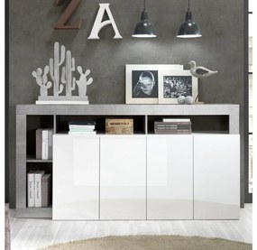 Komoda LENOR biela/sivý betón