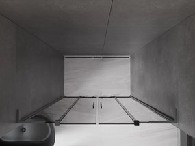 Mexen Velar L Duo, posuvné sprchové dvere do otvoru 150 cm, 8mm šedé sklo, brúsený grafit, 871-150-003-42-95