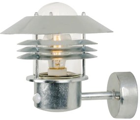 Nordlux Pozinkované fasádne svietidlo Vejers Sensor pre žiarovku E27 25101031