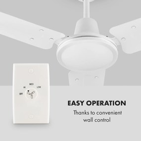 Klarstein Spin Doctor, stropný ventilátor, 55 W, 122 cm, 3 ramená, nehrdzavejúca oceľ, biely