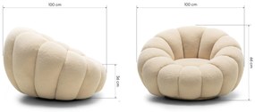 Designové relaxační křeslo VENEZIA 100 cm bouclé béžové