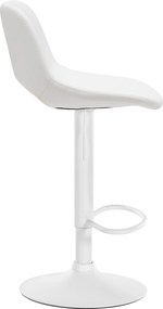 Barová stolička Camden - koženka, biely rám - Biela