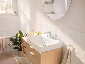 Hansgrohe Rebris S, 3-otvorová umývadlová batéria 110 s odtokovou súpravou s tiahlom, chrómová, HAN-72530000