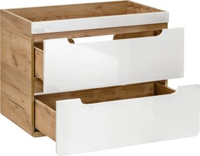 Comad Kúpeľňová skrinka pod umývadlo Aruba White 60 dub craft/biela
