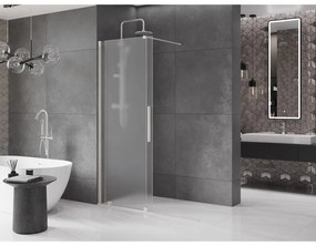 Mexen Velar, sprchová zástena s posuvnými dverami Walk-in 140 x 200 cm, 8mm sklo námraza, brúsená oceľ, 871-140-000-33-97