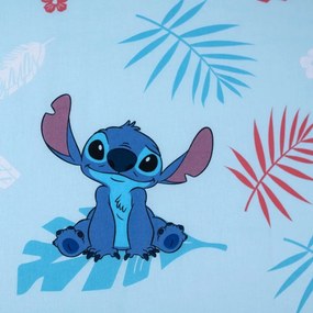 Modrá napínacia bavlnená detská plachta na jednolôžko 90x200 cm Lilo &amp; Stitch "Blue" – Jerry Fabrics