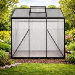 Skleník so základňou BestBerg BBGH-606B / 3,61 m² / 190 × 190 × 194 cm / čierna