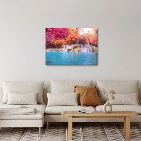 Obraz tyrkysovej lagúny, Laos, Tat Kuang Si (70x50 cm)