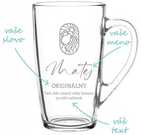 Pieskovaný hrnček znamenia Vodnára