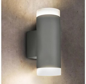Brilagi - Vonkajšie nástenné svietidlo MATERA 2xGU10/30W/230V šedá IP54