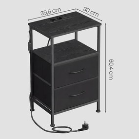 Sada 2 nočných stolíkov s LED osvetlením a nabíjacou stanicou LGSB35202B102