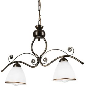 Luster na reťazi RETRO 2xE27/60W/230V bronzová/patina