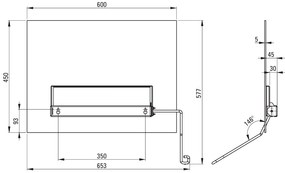 Deante Lehnen, výklopné zrkadlo 600x450 mm, ľavé, DEA-NIL_E8LA