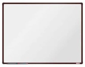 Biela magnetická tabuľa boardOK, 120 x 90 cm, hnedá