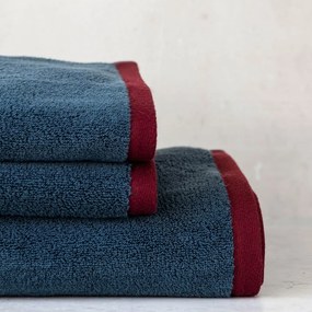 Tmavomodrý/sivý froté uterák z Bio bavlny 50x90 cm Soft – Mette Ditmer Denmark