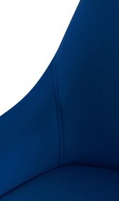 Jedálenská stolička Elmira - zamat, čierny rám - Tmavo modrá