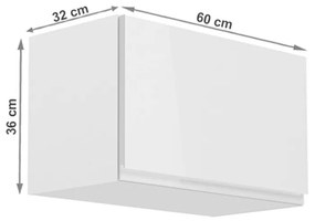 Horná kuchynská skrinka G60KN Aurellia (biela + biely lesk). Vlastná spoľahlivá doprava až k Vám domov. 1015738