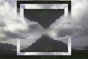 Obraz - Hory na Islande, geometrická koláž (90x60 cm)