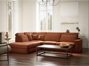 Ženilková rohová pohovka v medenej farbe (ľavý roh/do L) Kirou – Maison de Rêve