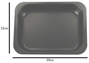 Viacúčelový plech na pečenie 29 cm x 22 cm x 60 cm čierny