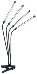 LED Stmievateľná lampa s klipom na pestovanie rastlín VITARO 4xLED/10W/230V čierna