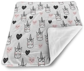 Sablio Deka pre bábätko Hlava jednorožca - 90x120 cm